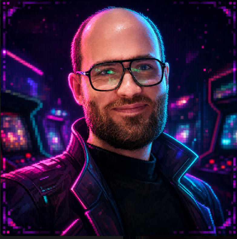 Game-styled portrait of Mihai Pociumban